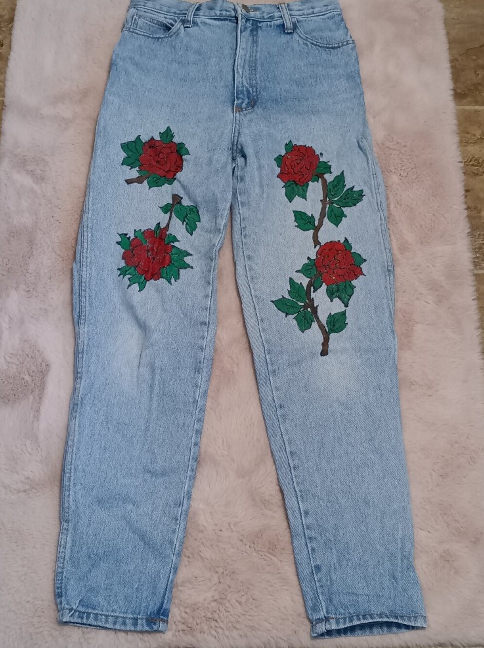 Frederick's of Hollywood Rose Painted Jeans